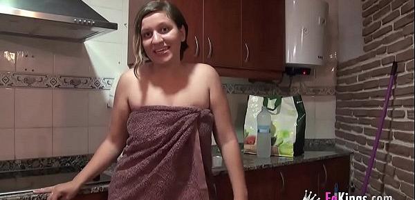  Hot Spanish nurse films herself to show us her sexual de-stressing method